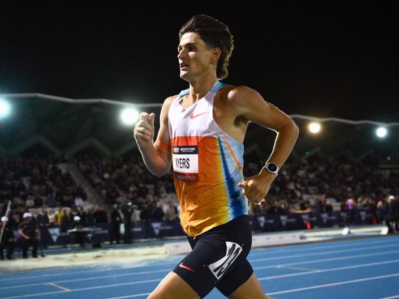 Aussie young gun Cameron Myers has claimed a brilliant win in the Bowerman Mile in the US.