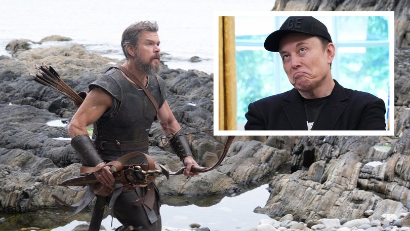 Elon Musk (right), clutching tight his title of world’s most odious troll, has threatened to make and release his own version of The Odyssey to counter Christopher Nolan’s cinematic epic, which he has been blasting for months.

 Pictured left: Matt Damon as Odysseus.