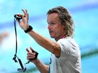 Dean Boxall, Team Australia Swimming Coach, puts the team through a hit out ahead of the Games.