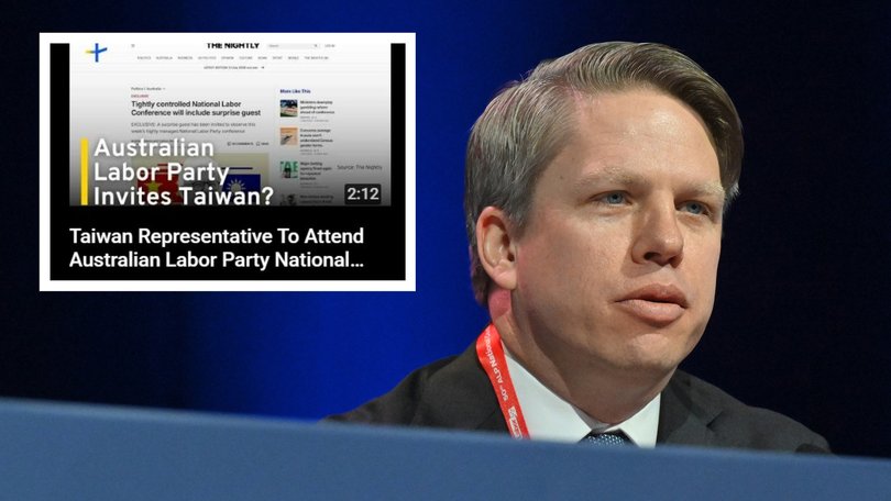 An international fracas involving Chinese diplomats has erupted on the sidelines of the Labor Party’s National Conference after The Nightly revealed a Taiwanese representative had been invited to the event. Pictured: Labor National Secretary Paul Erickson.