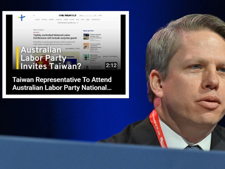 An international fracas involving Chinese diplomats has erupted on the sidelines of the Labor Party’s National Conference after The Nightly revealed a Taiwanese representative had been invited to the event. Pictured: Labor National Secretary Paul Erickson.