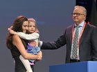 Priya Brown was joined by their four-year-old daughter Charlotte and Prime Minister Anthony Albanese on stage at Labor’s 50th National Conference on Thursday to announce the new scholarship. 
