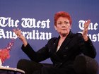 Pauline Hanson gave an address at Leadership Matters in Perth