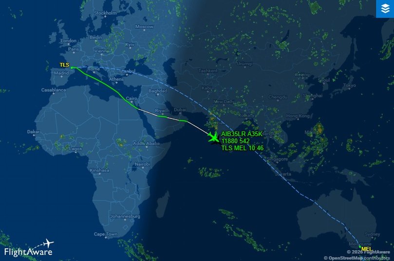 The aircraft touched down on Friday morning after travelling almost 17,000 kilometres from France.
