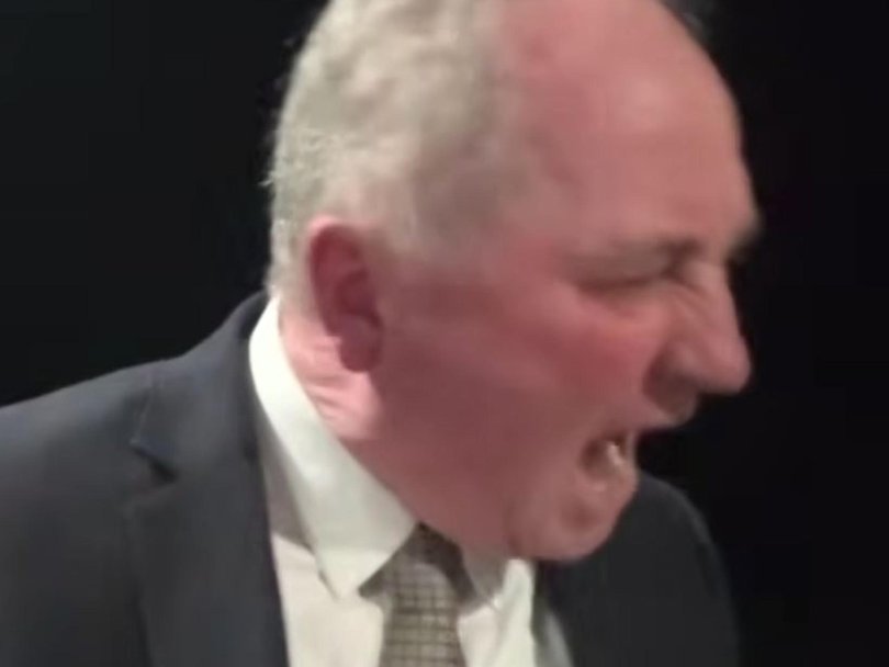 One Nation MP Barnaby Joyce lost his cool at his dog during an interview on 730. Picture: ABC