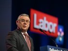 Environment Minister Murray Watt addresses the 50th National Labor Conference at the Adelaide Convention Centre on Thursday.