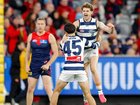 The Cats have closed in on the AFL top six by ending Melbourne's three-game winning streak. 