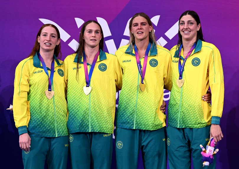 Australia’s women’s and men’s 4x100m freestyle relay teams were dominant.