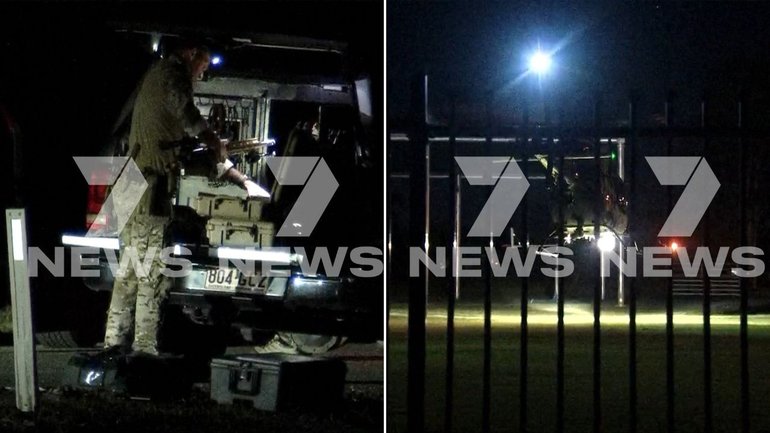 A police officer has been rushed to hospital after being shot by a man who was later found dead on a property near Queensland’s Fraser Coast.