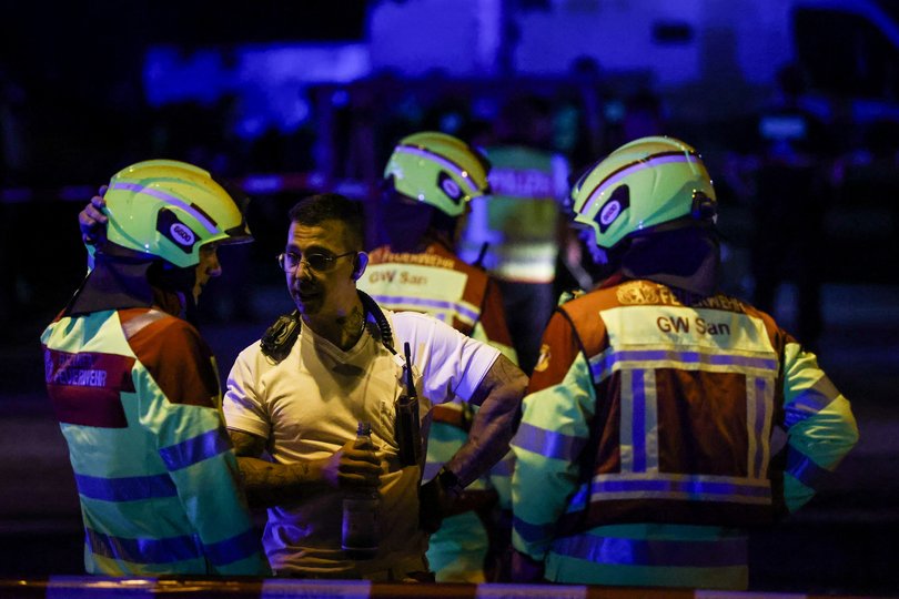 Emergency services at the scene. 