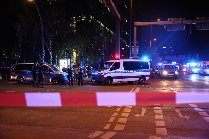 Police have cordoned off a scene after the attack.