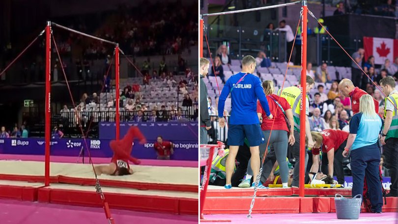 English gymnast Gabriel Langton has sickening fall at Comm Games