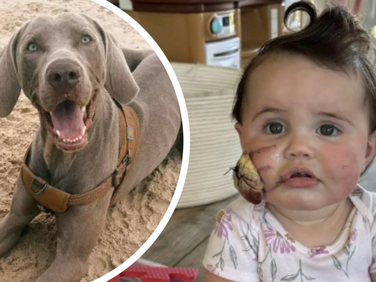 Heather and Nicholas Hariss' daughter, Savannah, was mauled by their pet dog, Remington.