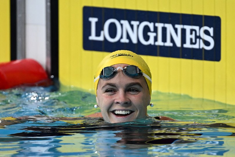 GLASGOW, SCOTLAND - JULY 26: Shayna Jack of Team Australia reacts after competing during the Women's 100m Freestyle - Heats on day three of the Glasgow 2026 Commonwealth Games at Tollcross International Swimming Centre on July 26, 2026 in Glasgow, Scotland. (Photo by Quinn Rooney/Getty Images)