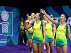 Players of Team Australia wave to the fans prior to the Netball Preliminary Pool A match between Team Australia and Team England.