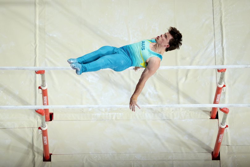 He stunned on the parallel bars.