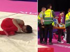 Jovi Loh was stretchered off after the nasty fall. 