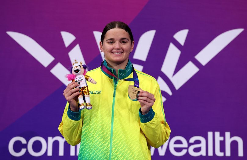 Iona Anderson with her gold medal.