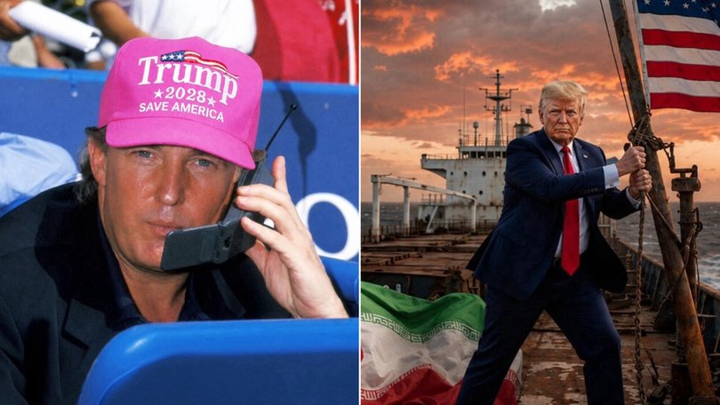 Donald Trump takes to Truth Social with several AI images.
