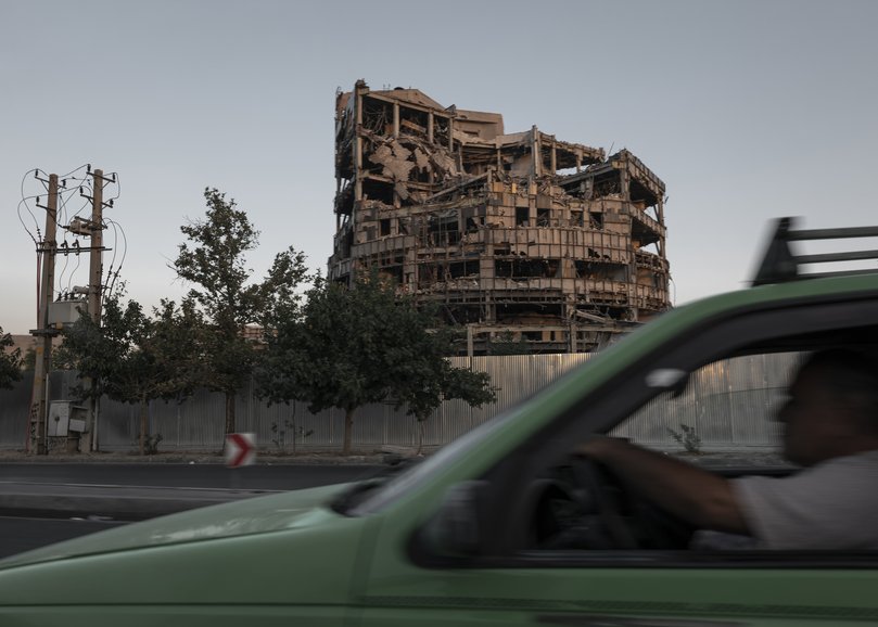 The heavily damaged Iranian space research center, one of the sites struck during the war, in Tehran, Iran, July 6, 2026. A journey through wartime Iran reveals a nation of many layers: defiant but also weary, despairing but hopeful. (Emile Ducke/The New York Times)