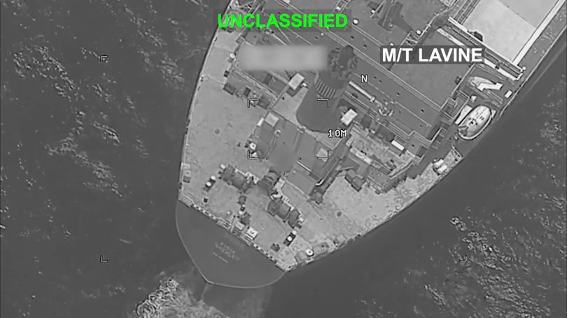 CENTCOM forces disabled Mozambique-flagged M/T Lavine in the Gulf of Oman, July 24, after the crew attempted to violate the blockade multiple times and ignored repeated warnings. The ship is no longer transiting to Iran.
