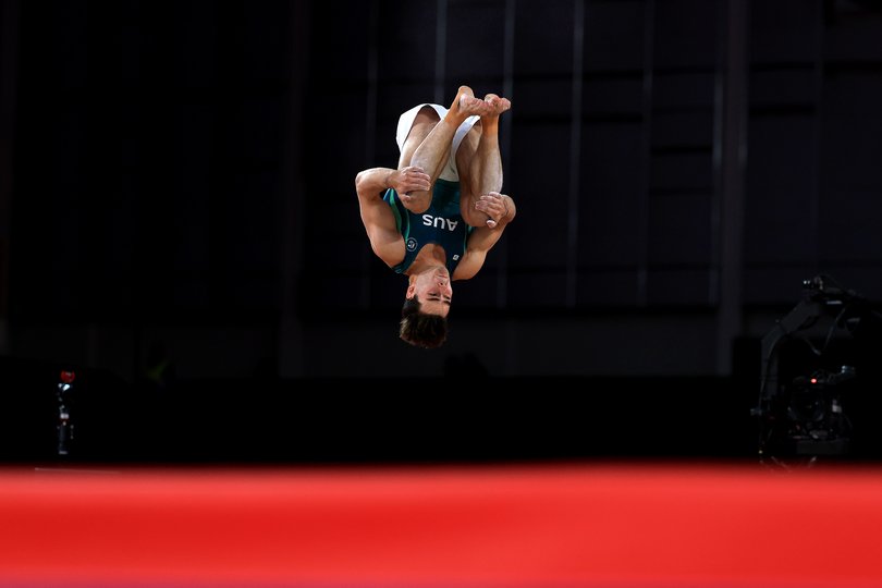 GLASGOW, SCOTLAND - JULY 27: James Hardy of Team Australia competes in the Men's Floor Exercise Final on day four of the Glasgow 2026 Commonwealth Games at The Arena on July 27, 2026 in Glasgow, Scotland. (Photo by Naomi Baker/Getty Images)