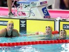 Meg Harris beat Mollie O’Callaghan and Shayna Jack to the women’s 100m freestyle gold medal.