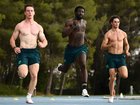 Lachlan Kennedy, Eddie Osei-Nketia and Calab Law in training.
