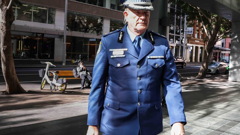 NSW Deputy Commissioner David Hudson arrives at The Royal Commission into Antisemitism and Social Cohesion in Sydney.