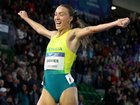 Rose Davies celebrates her victory.