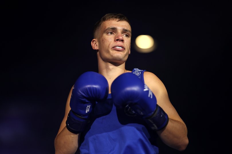 GLASGOW, SCOTLAND - JULY 26: Jacob Cassar of Team Australia walks out for the Men's 65kg Round of 16 match against Connor Campbell of Team New Zealand on day three of the Glasgow 2026 Commonwealth Games at SEC Centre on July 26, 2026 in Glasgow, Scotland. (Photo by James Fearn/Getty Images)