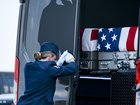 A ceremony held at the Dover Air Force Base to honour US Army soldiers killed in action in Jordan. 