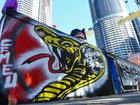 A CFMEU mural in Brisbane’s CBD.