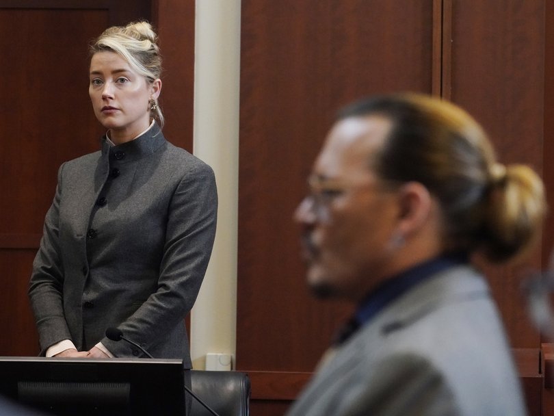 Actors Amber Heard and Johnny Depp during the defamation trial.
