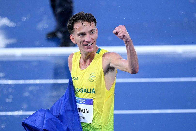 Robinson celebrates his victory.