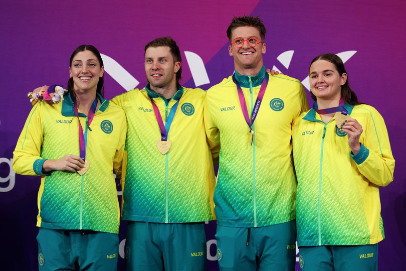 Iona Anderson (right) with Meg Harris, Matt Temple and Sam Williamson.