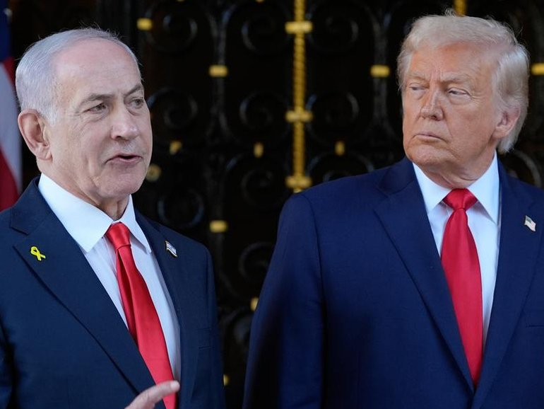 Israeli Prime Minister Benjamin Netanyahu and Donald Trump have held talks at the White House. 