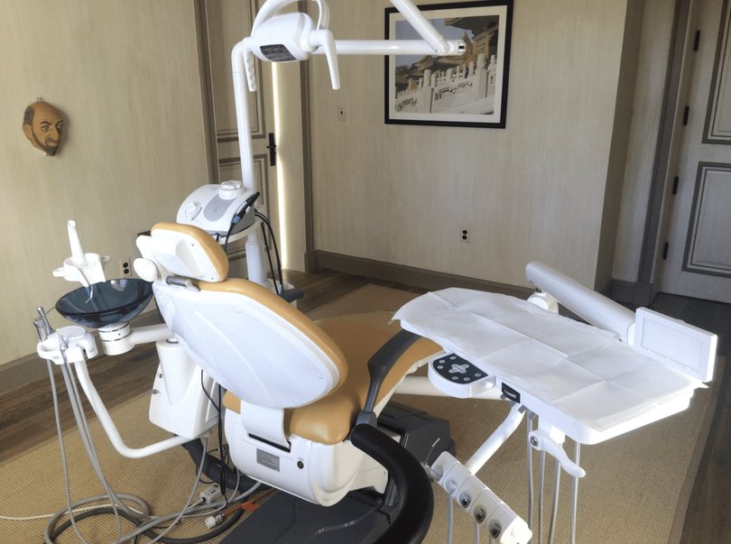 An undated image provided by the Department of Justice shows the dental office of Dr. Karyna Shuliak at Jeffery Epstein’s residence in the U.S. Virgin Islands. 