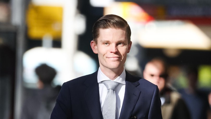 Dylan Whitelaw arrives at the ICAC inquiry. 