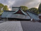 A shrine in Yatsushiro City lies destroyed after the earthquake.