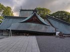 A shrine in Yatsushiro City lies destroyed after the earthquake.