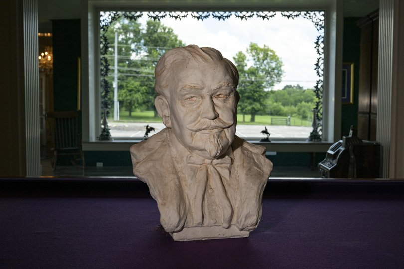 A bust of Harland Sanders, sculpted in 1955 by his eldest daughter, Margaret, which will be among the Colonel’s personal effects being auctioned off.