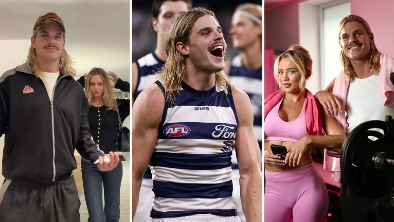 Geelong star Bailey Smith may just be playing the field like any single guy, but matching selfies and very public make-out sessions have people wondering if there’s more going on.