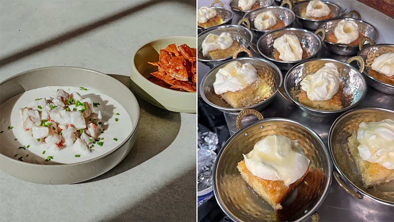 Arrnott’s Humpty Doo Barramundi Kokoda, left, and his coconut cakes.