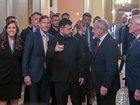 Volodymyr Zelensky met US senators while in Washington, where Ukraine's successes have played well. 