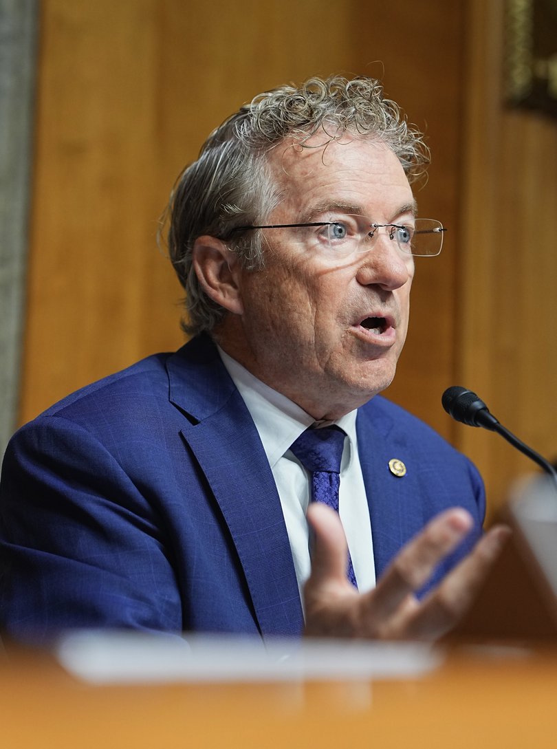 Sen. Rand Paul speaks at the start of a hearing with Dr. Anthony Fauci, the former Director of the National Institute of Allergy and Infectious Diseases.
