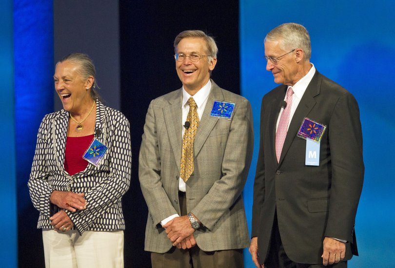 The Walton siblings, Alice, Jim and Rob Walton.