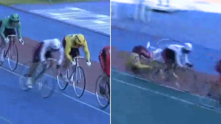 Matt Richardson was taken out by Japan’s Kento Suzuki at the Keirin World Series.