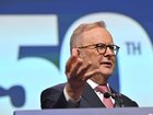 Prime Minister Anthony Albanese makes his closing remarks for the 50th Australian Labor Party (ALP) national convention at the Adelaide Convention Centre, in Adelaide, Saturday, July 25, 2026. (AAP Image/Mick Tsikas) NO ARCHIVING,
