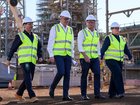 Perdaman founding chairman Vikas Rambal, Prime Minister Anthony Albanese, Premier Roger Cook and Federal Resources Minister Madeleine King in Karratha.